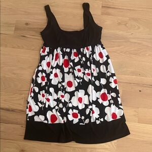 Maggy London Black and Red Floral Mini Dress